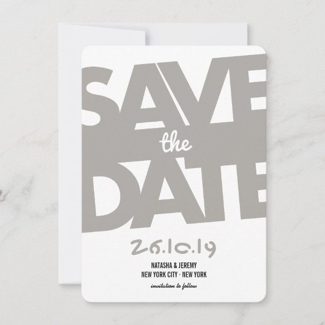 Modern Bold Typography Stylish Photo Save The Date (Front)