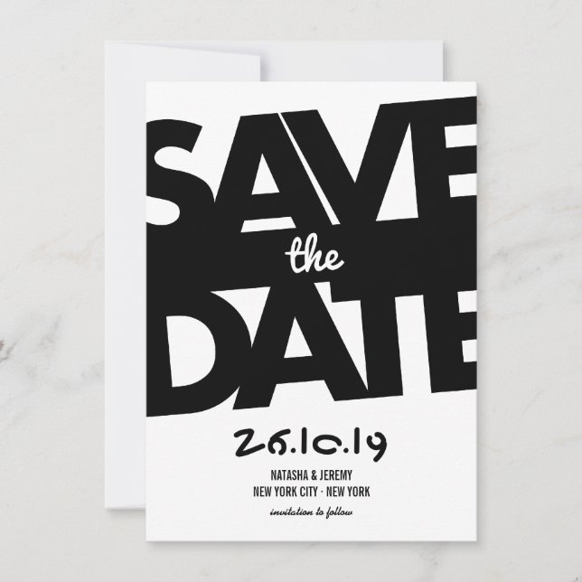 Modern Bold Typography Stylish Photo Save The Date (Front)