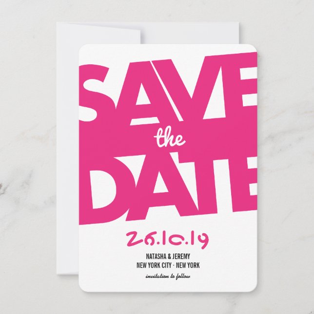 Modern Bold Typography Stylish Photo Save The Date (Front)