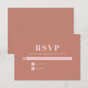 Modern Bold Typography Terracotta Pink Bat Mitzvah RSVP Card