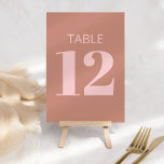 Modern Bold Typography Terracotta Pink Bat Mitzvah Table Number<br><div class="desc">Modern Bold Typography Terracotta and Pink Bat Mitzvah Table Number</div>