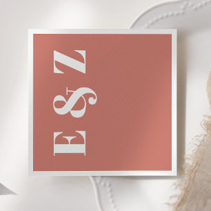 Modern Bold Typography Terracotta Wedding Napkin