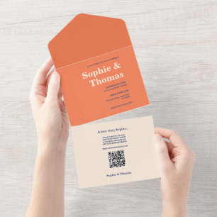 Modern Bold Typography Wedding  All In One Invitation