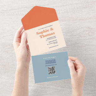 Modern Bold Typography Wedding All In One Invitation