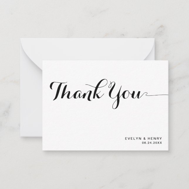 Modern Bold Typography Wedding Budget Thank You Card (Front)