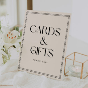 Modern Bold Typography Wedding "Cards & Gifts" Pedestal Sign