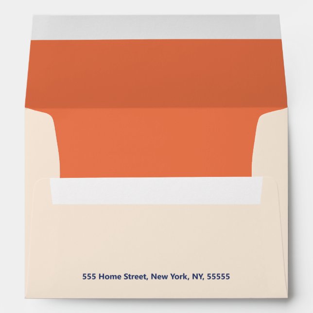 Modern Bold Typography Wedding Cream Orange Envelope (Back (Bottom))