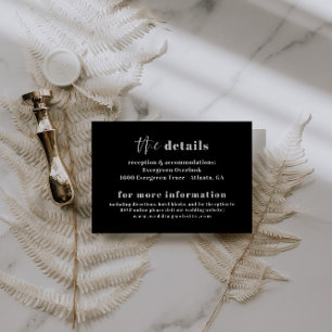 Modern Bold Typography Wedding Details Card