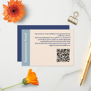 Modern Bold Typography Wedding Honeymoon Fund Enclosure Card