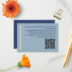 Modern Bold Typography Wedding Honeymoon Fund Enclosure Card