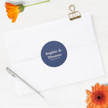 Modern Bold Typography Wedding Navy Blue