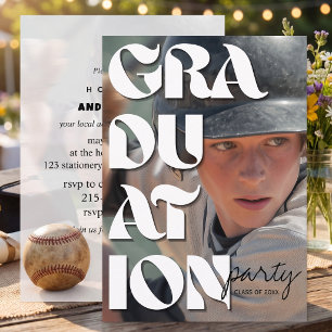 Modern bold urban typography grad party graduate invitation