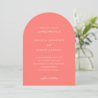 Modern Bold Vibrant Coral Simple Wedding