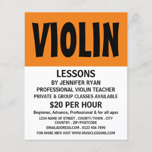 Modern Bold, Violin Lessons Advertising Flyer