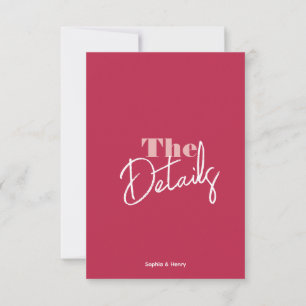 Modern bold Viva Magenta Wedding Enclosure card