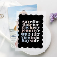 Modern Bold Wavy Frame Save The Date