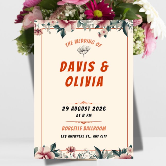 Modern Bold Wedding Invitation - Clean Elegant  (Modern Bold Wedding Invitation | Elegant Large Typography Design)
