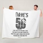 Modern Bold White 50th Any Birthday Wishes  Fleece Blanket<br><div class="desc">Modern Bold White 50th Any Birthday Wishes Fleece Blanket 

Close your eyes and make a wish
Then wrap this blanket around you 
When the blanket unwrap open the wish 
You made may soon come true</div>