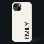 Modern Bold White Personalised iPhone 13 Case<br><div class="desc">Modern Bold Black and White Personalised iPhone 13 Case. Custom iPhone Case with name.</div>