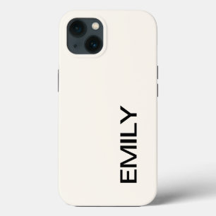 Modern Bold White Personalised iPhone 13 Case