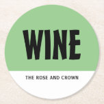 Modern Bold, Wine Bar/Winery Round Paper Coaster<br><div class="desc">Modern Bold,  Wine Bar/Winery Paper Coasters by the Business Card Store.</div>