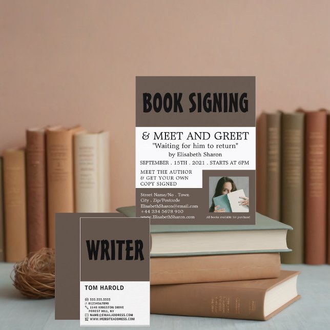 Modern Bold, Writers Book Signing Advertising Flyer (Creator Uploaded)