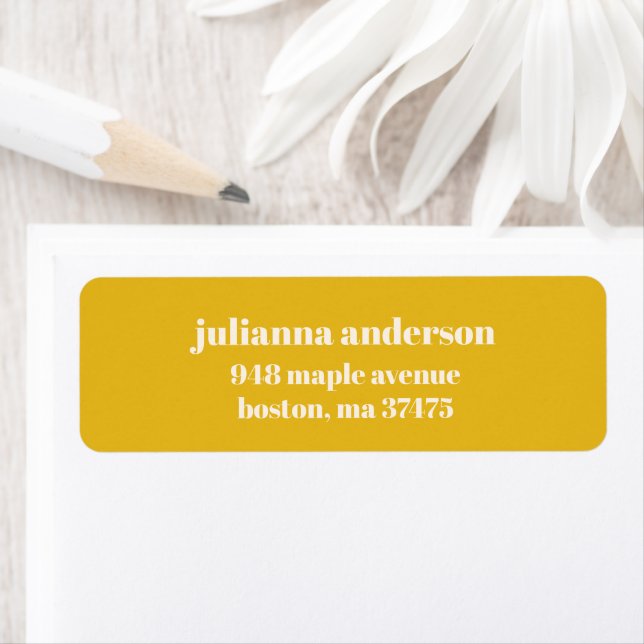 Modern Bold Yellow Personalised Return Address (Insitu)