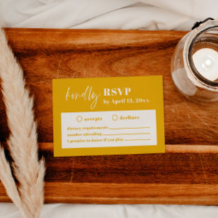 Modern Bold Yellow Wedding RSVP Enclosure Card