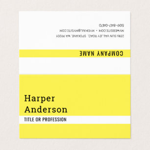 Modern Bold Yellow & White Minimalist Business Card