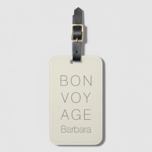MODERN BON VOYAGE TRAVELER VANILLA CREAM LUGGAGE TAG