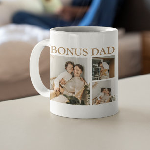 Modern Bonus Dad 6 Photo Collage Coffee Mug