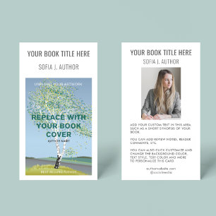 Modern Book Author Cover & Photo Promotion  Business Card