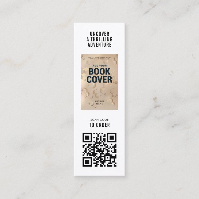 Modern Book Launch Author Photo Mini Bookmark Card (Front)