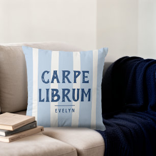 Modern Book Lover's Striped Custom Cushion