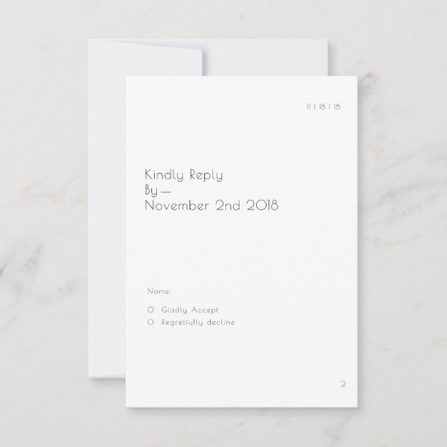 Modern Book Page RSVP Card (Front)