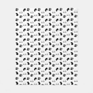 Modern Bookish Bibliophile Book Pattern Fleece Blanket