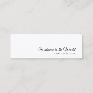 Modern Bookmark   Minimalist Bookstore Design Mini Business Card