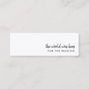 Modern Bookmark Minimalist Mini Book Store Card