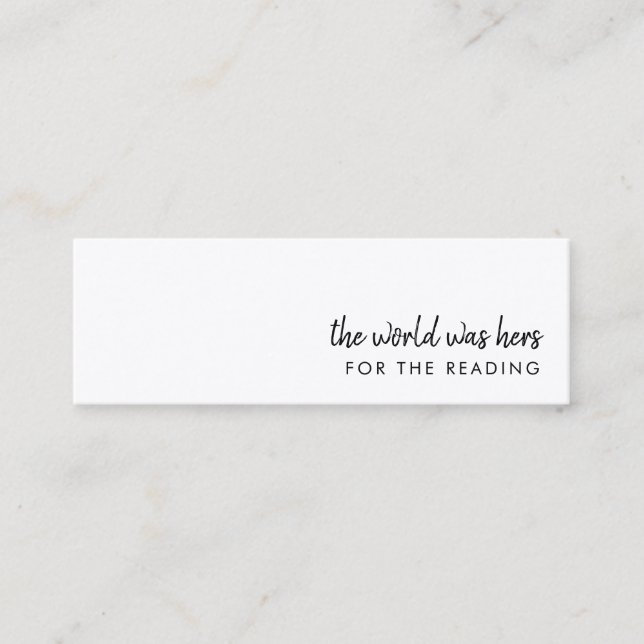 Modern Bookmark | Minimalist Mini Book Store Card (Front)