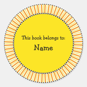 Modern bookplate design classic round sticker