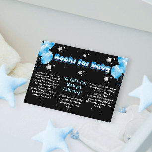 Modern Books for Baby Blue Balloons Night Stars Enclosure Card