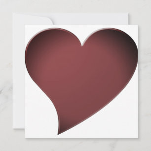 Modern bordeaux wine red big heart elegant card