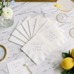 Modern Border Elegance Wedding Napkin