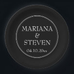 Modern Border Minimalist Black Paper Plate<br><div class="desc">Modern wedding paper plates for your wedding reception,  rehearsal dinner and bridal shower in the border minimalist black theme.</div>