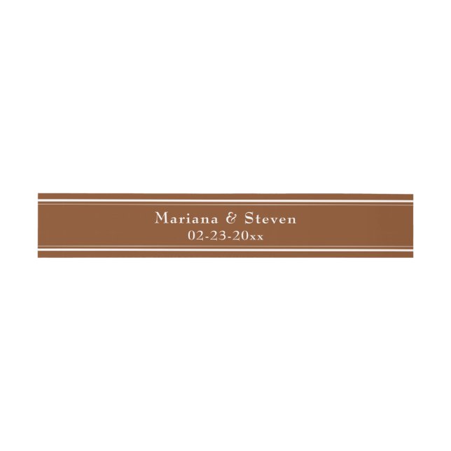 Modern Border Minimalist Brown Invitation Belly Band (Flat)