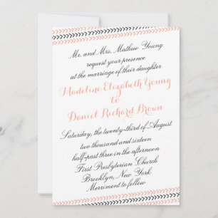 Modern Border Typography Wedding Invitation