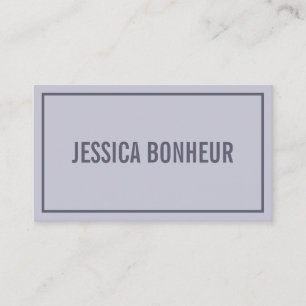Modern Border Your Name Hazy Lavender Purple Business Card
