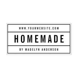 Modern Bordered Bold Name Website Homemade Self-inking Stamp