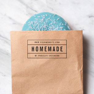 Modern Bordered Bold Name Website Homemade Self-inking Stamp