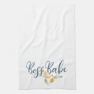 Modern Boss Babe Blue and Peach Tea Towel